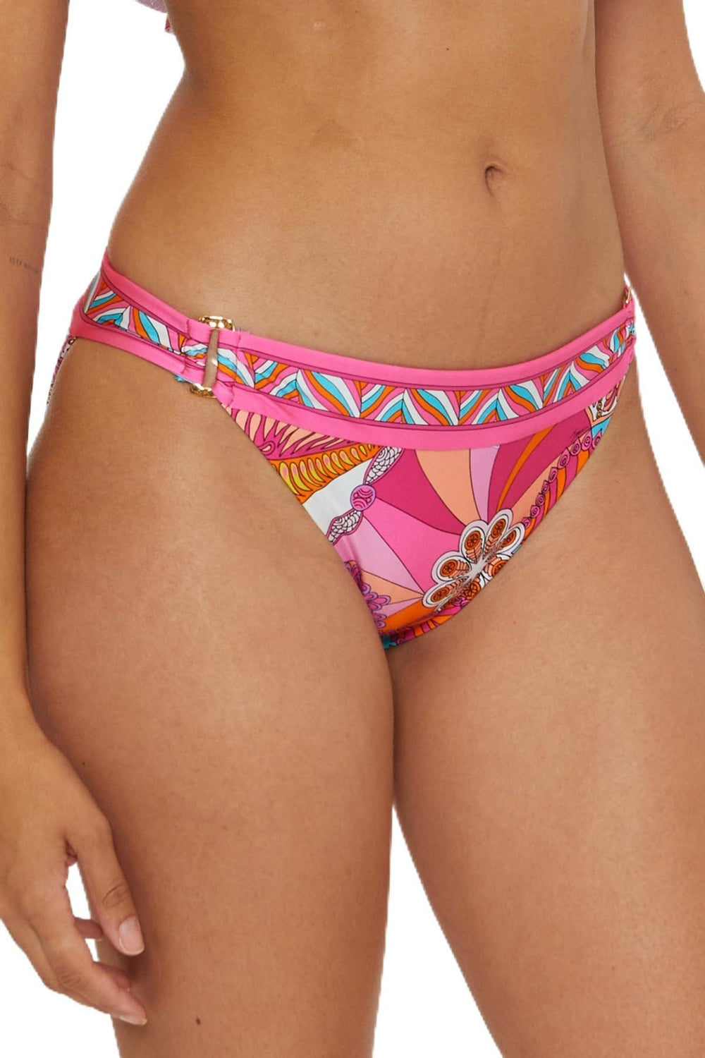 Trina Turk Meilani - Women's Hipster Bikini Bottom, Floral Print, Cheeky Coverage, Swimwear Separates for Women, Multicolor, 10