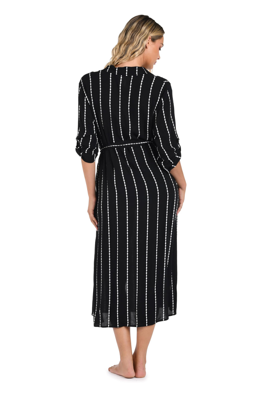 La Blanca Women's Maxi Dress Swimsuit Cover Up, Black//City Lights, Large