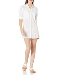La Blanca Womens Camp Shirt Swimsuit Swimwear Cover Up, White, Medium US