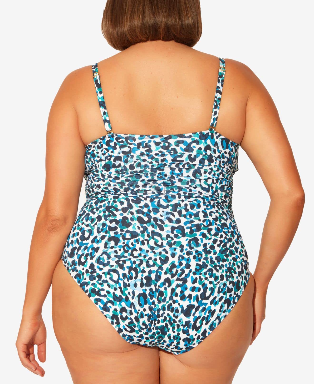 Bleu Rod Beattie Womens Swimwear Plus One-Piece Plunge Blue 22W