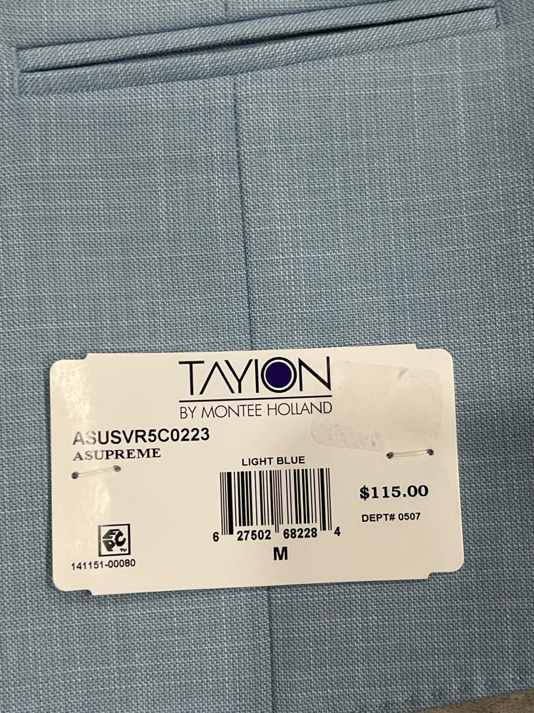 Tayion Collection Men's Light blue Regular-Fit Suit Vest Size M