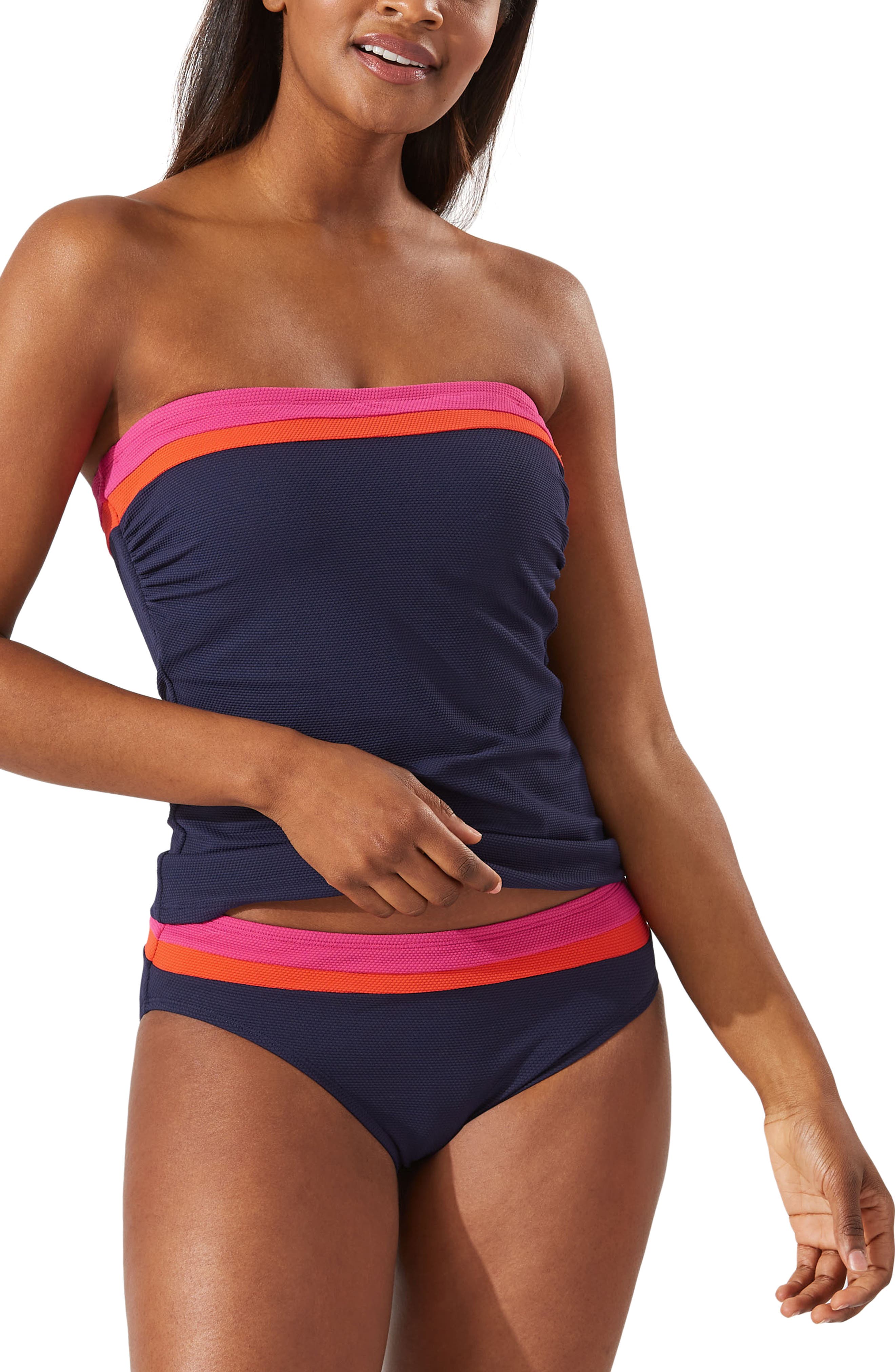 Tommy Bahama Island Cays Colorblock Bandini Swim Top in Passion Pink at Nordstrom, Size X-Small