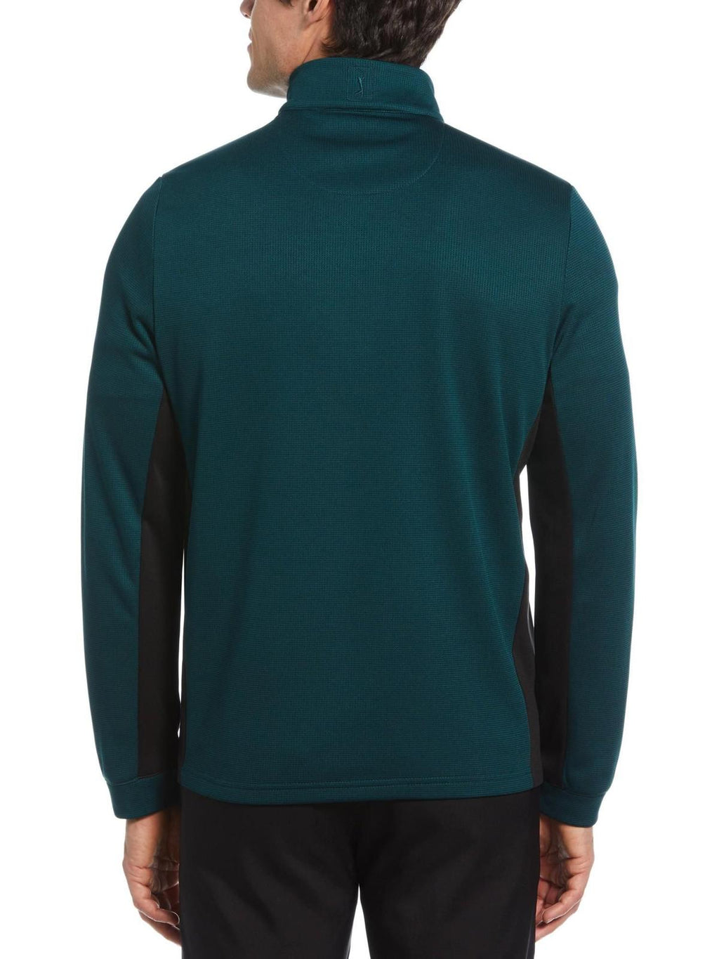 Pga Tour Men's Micro Jacquard Quarter-Zip Pullover Sweater - Dark Sea