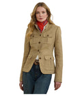 Lauren Ralph Lauren Womens Herringbone Linen Jacket, Light Brown/Tan, 6