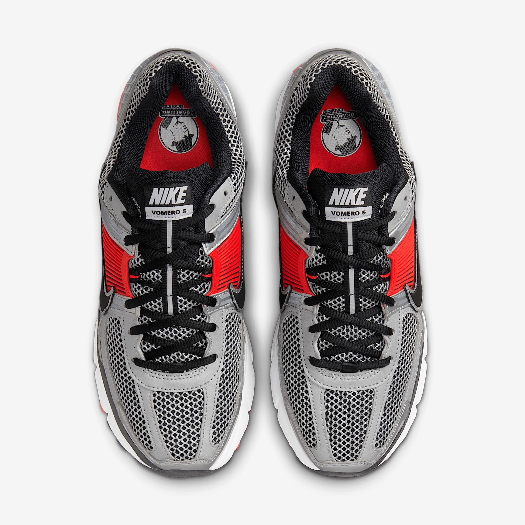 Nike Zoom Vomero 5 Men's Shoes (FJ4151-005, Metallic Silver/Flat Silver/Light Crimson/Black) Size 8.5