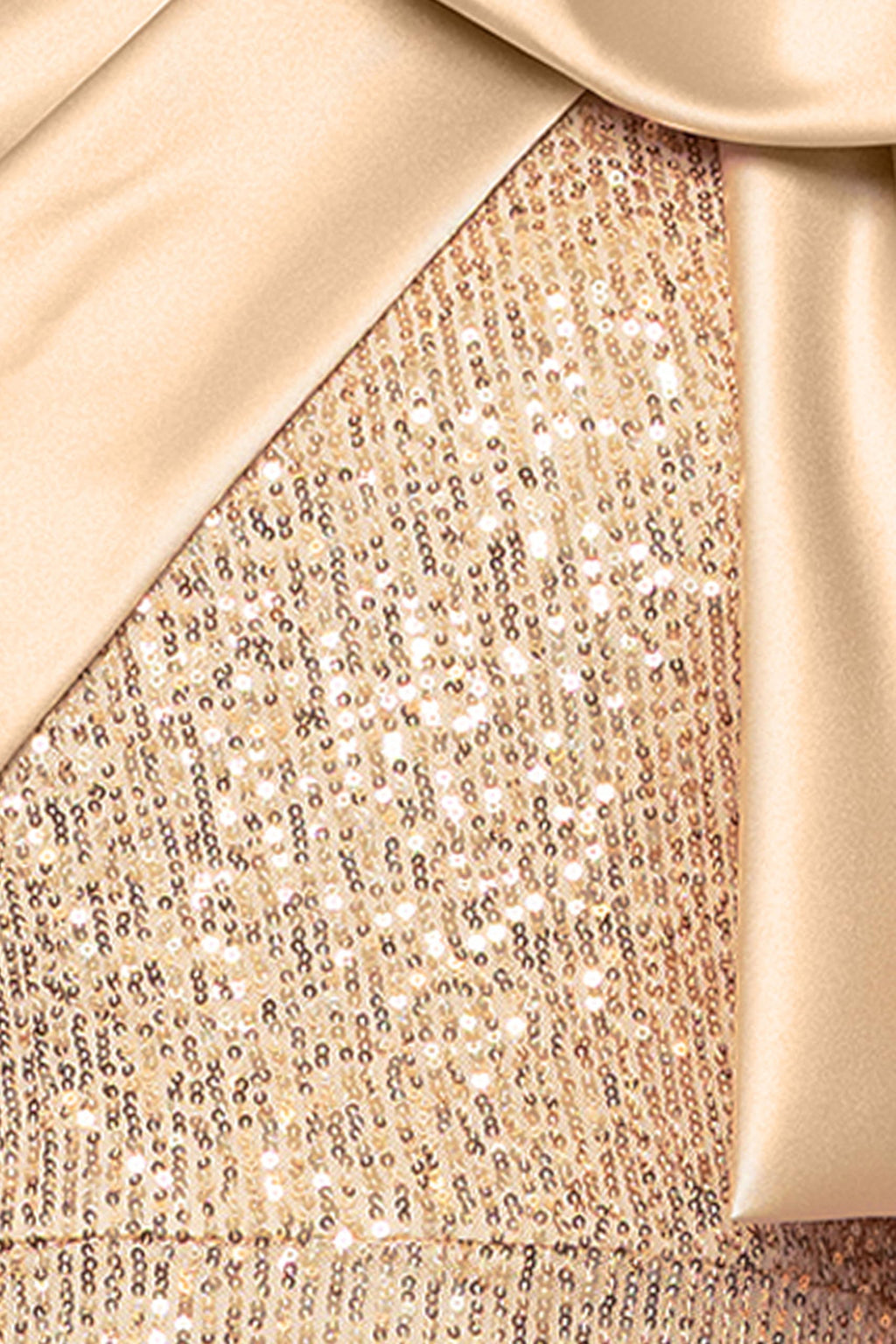 Betsy & Adam Women’s Sequin One Shoulder Satin Drape Floor Length Dress, Champagne, 6