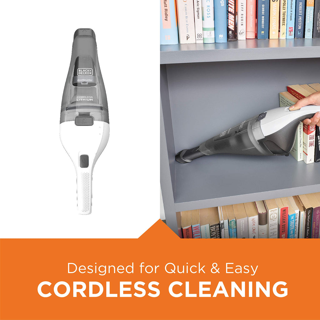 BLACK+DECKER dustbuster Handheld Vacuum, Cordless, White (Model HNVC220BCZ10FF)