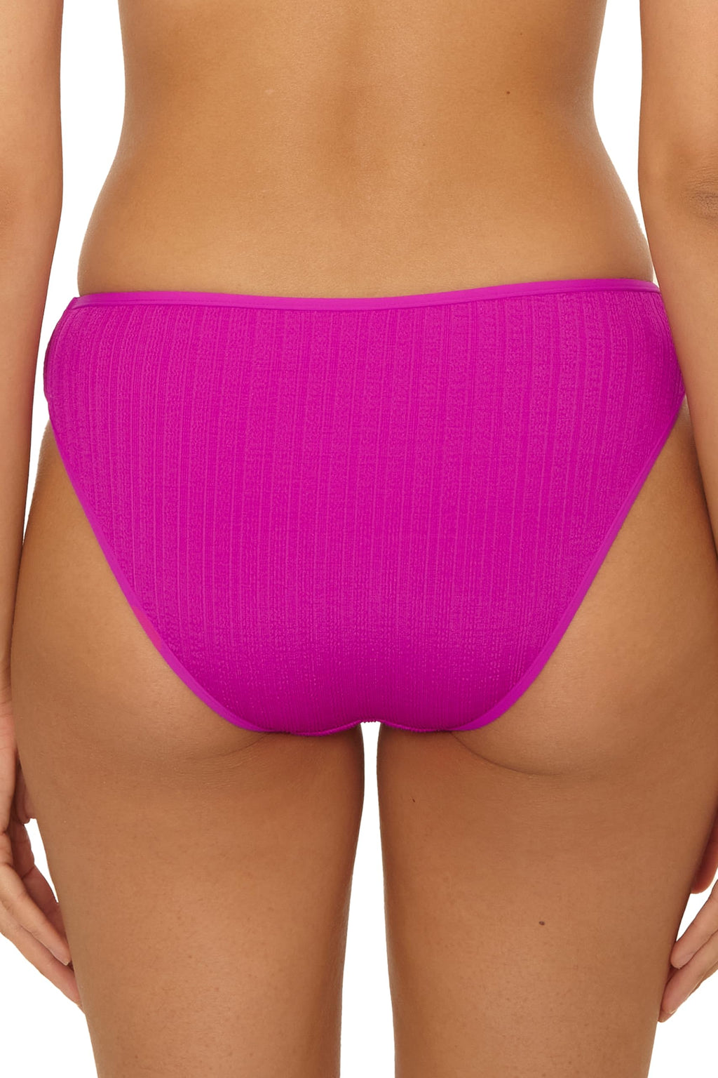 BECCA Crinkle Crush - Women's Hipster Bikini Bottom, Cheeky Coverage, Swimwear Separates for Women, Hibiscus, X-Small