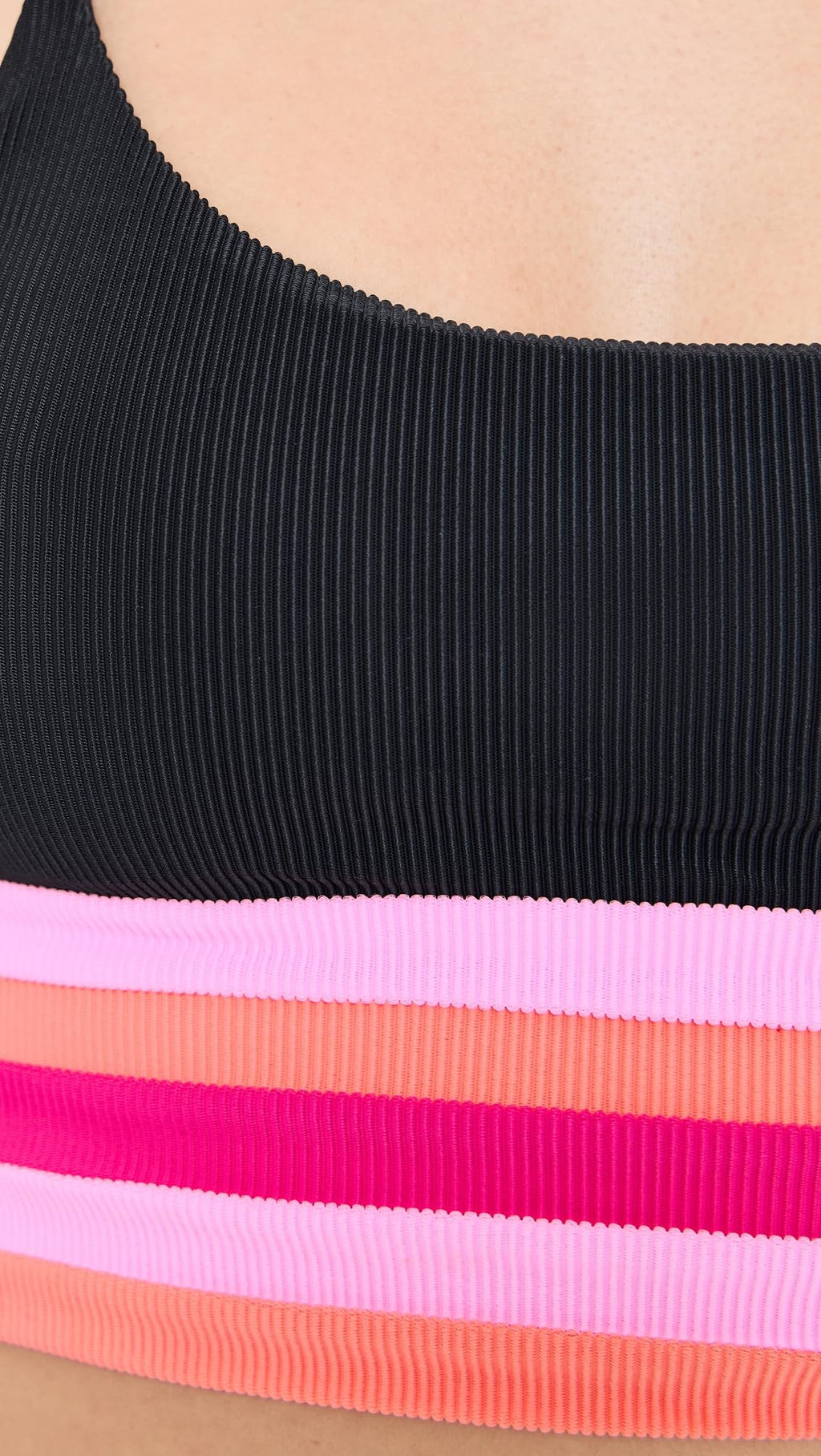 Beach Riot Women's Mae Bikini Top, Ruby Colorblock, S