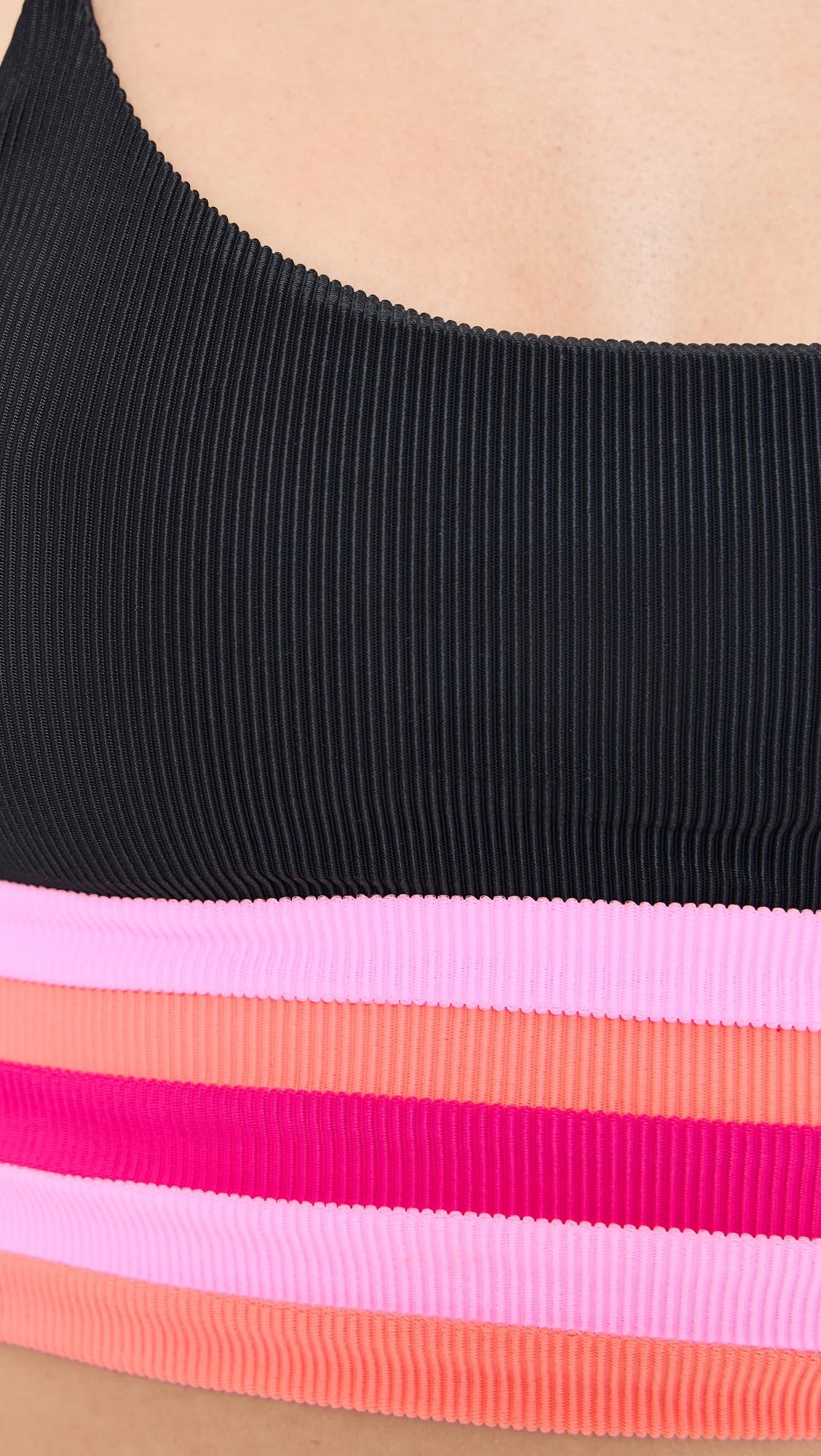 Beach Riot Women's Mae Bikini Top, Ruby Colorblock, S
