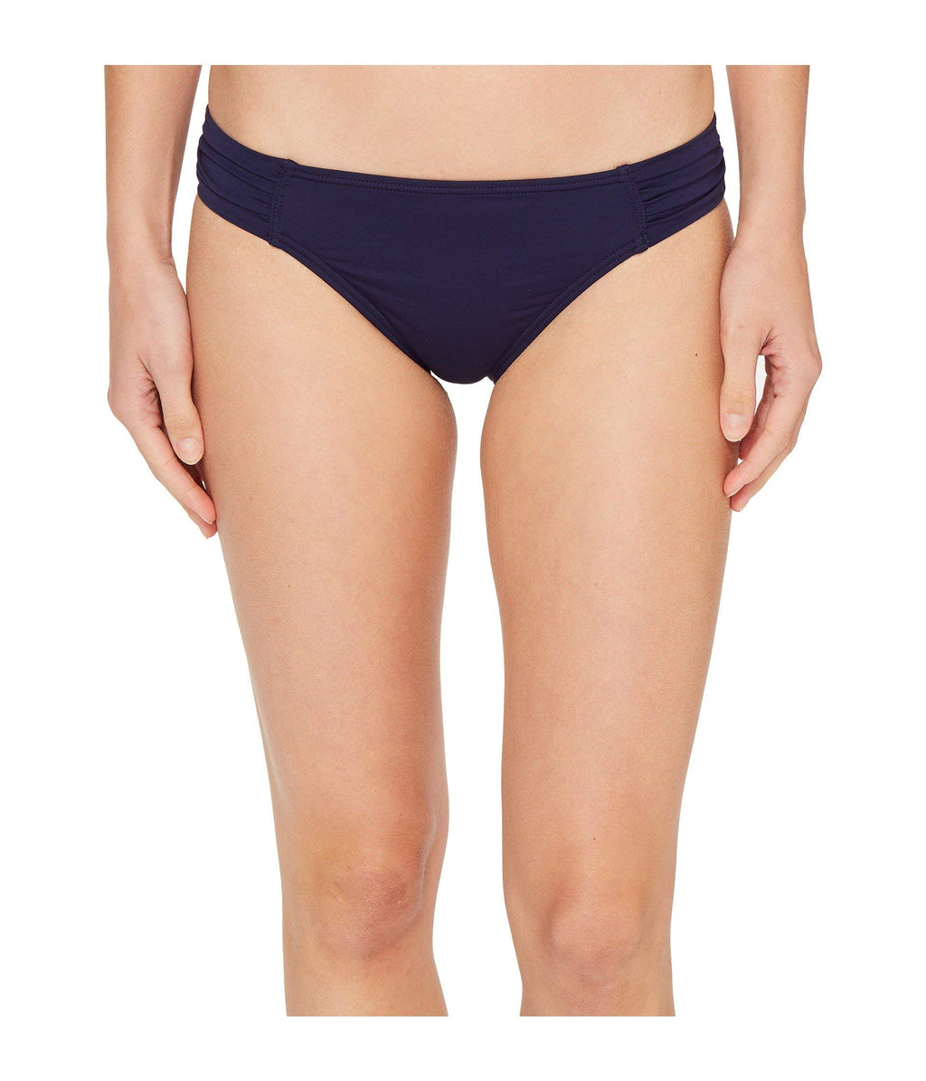 Tommy Bahama Women's Standard Pearl Side-Shirred Hipster Bikini Bottom, Mare Navy SIZE XS