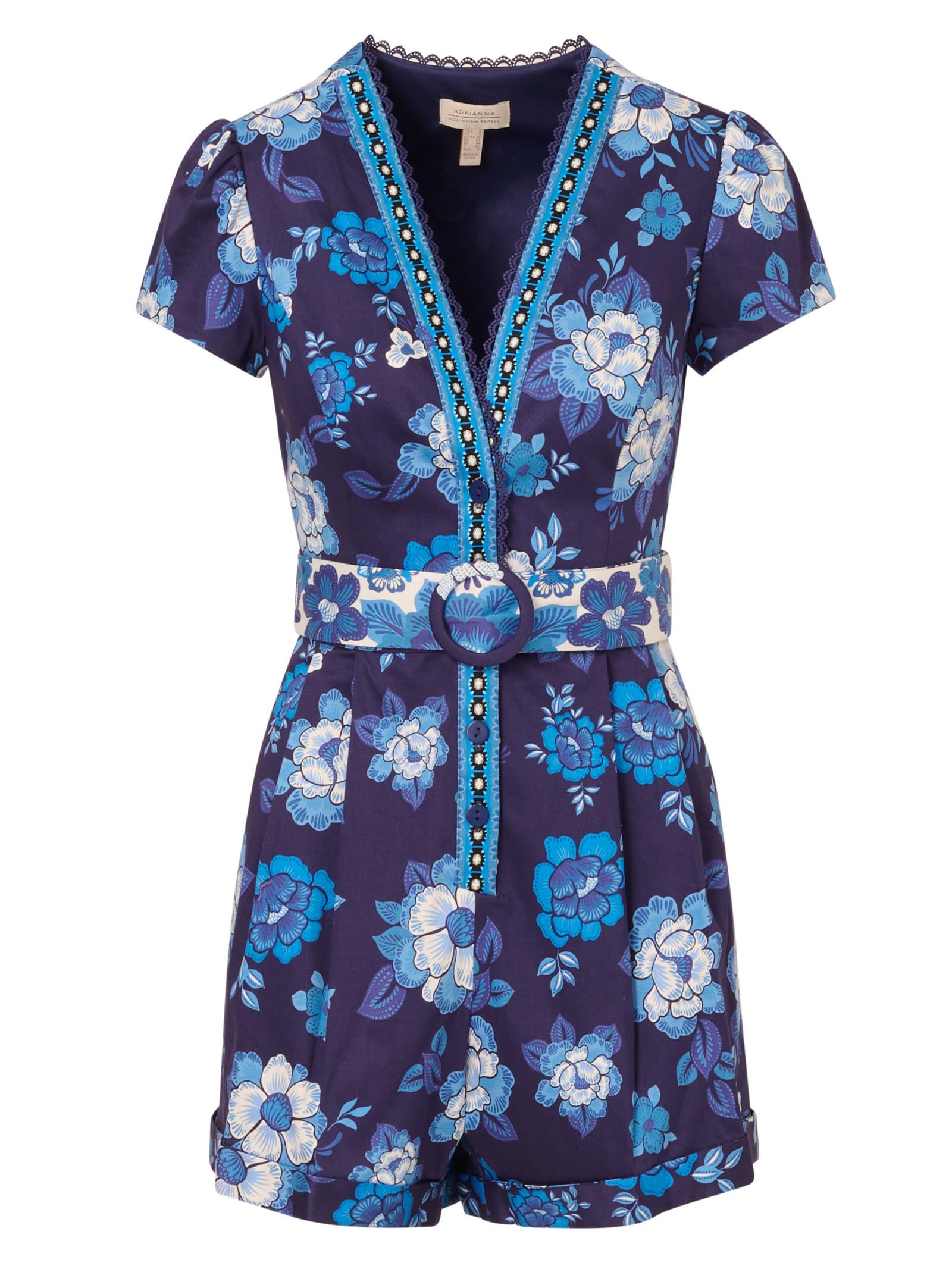Adrianna Papell Day Women's Printed Romper, Blue Multi, 12