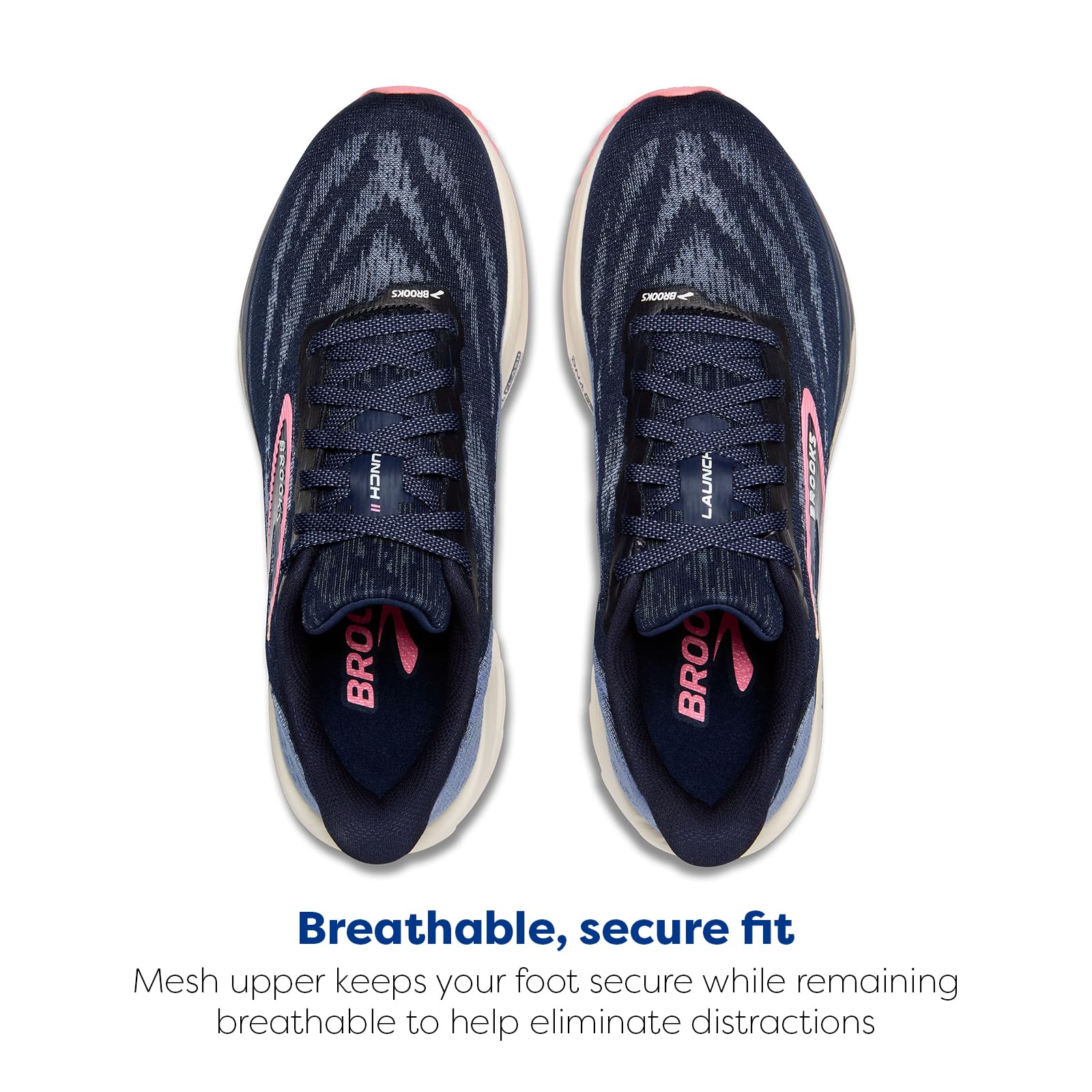 Brooks Women’s Launch 11 Neutral Running Shoe - Peacoat/Blue/Peach - 8.5 Medium