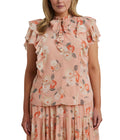 Lauren Ralph Lauren, Women's, Plus Size Floral Ruffle-Trim Georgette Blouse, Pink Multi, 2X