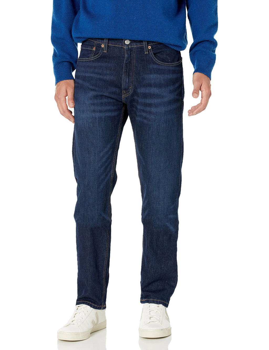 Levi's Men's 505 Regular Fit Jeans, Nail Loop Knot-Dark Indigo, 32W x 34L