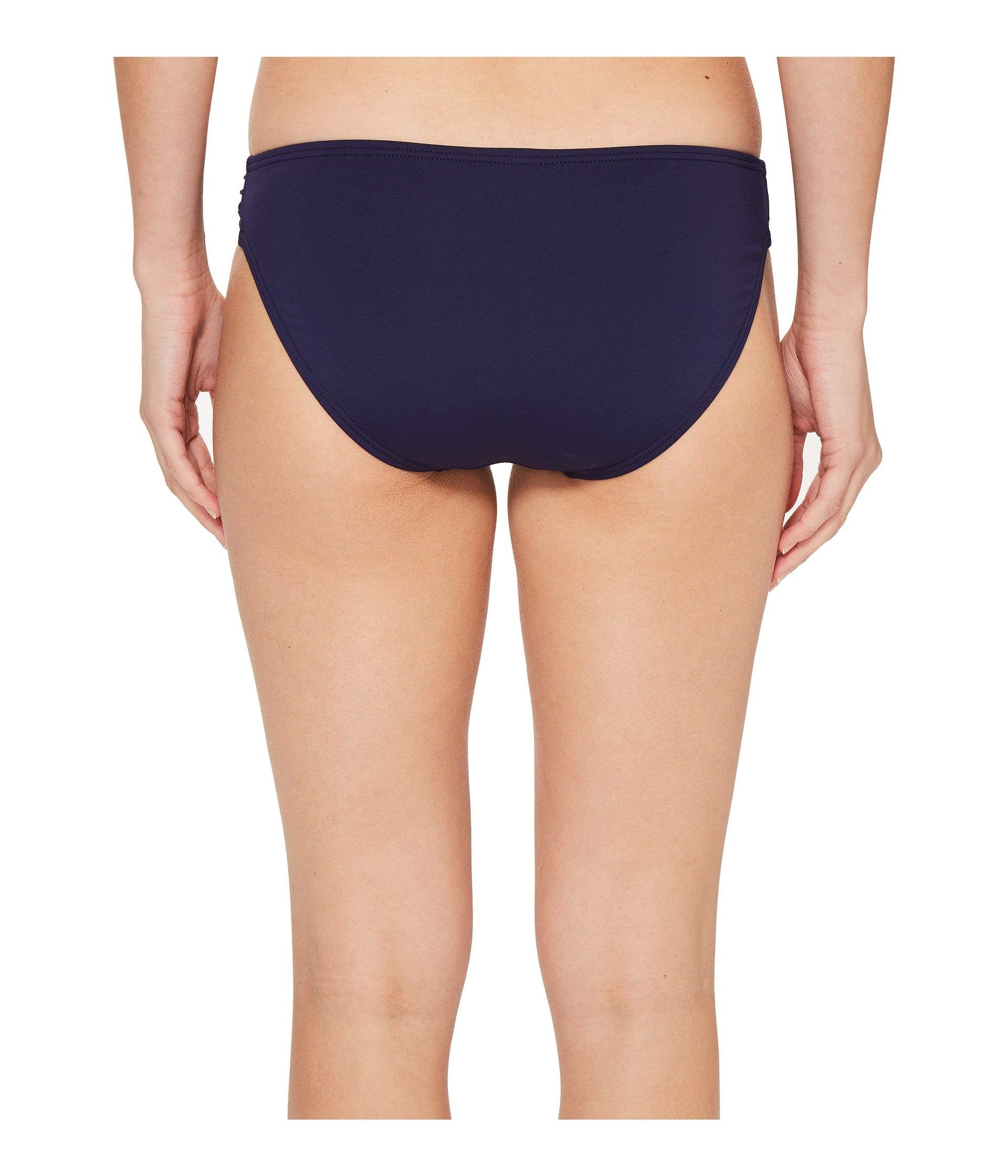 Tommy Bahama Women's Standard Pearl Side-Shirred Hipster Bikini Bottom, Mare Navy SIZE XS