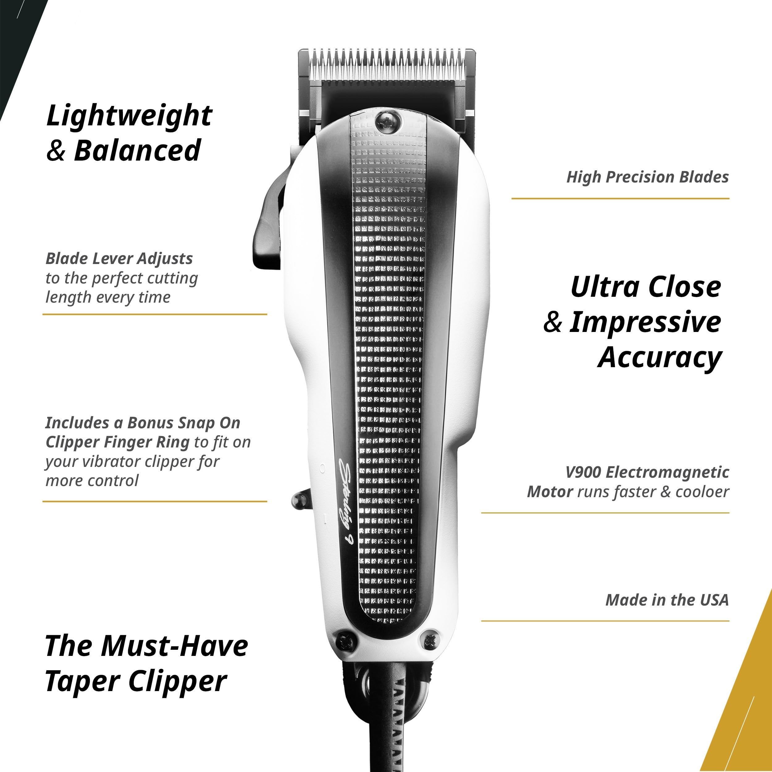Wahl Professional Sterling 9 Clipper, High-Performance Corded Electric Hair Cutting Tool, Adjustable Blade, Silver