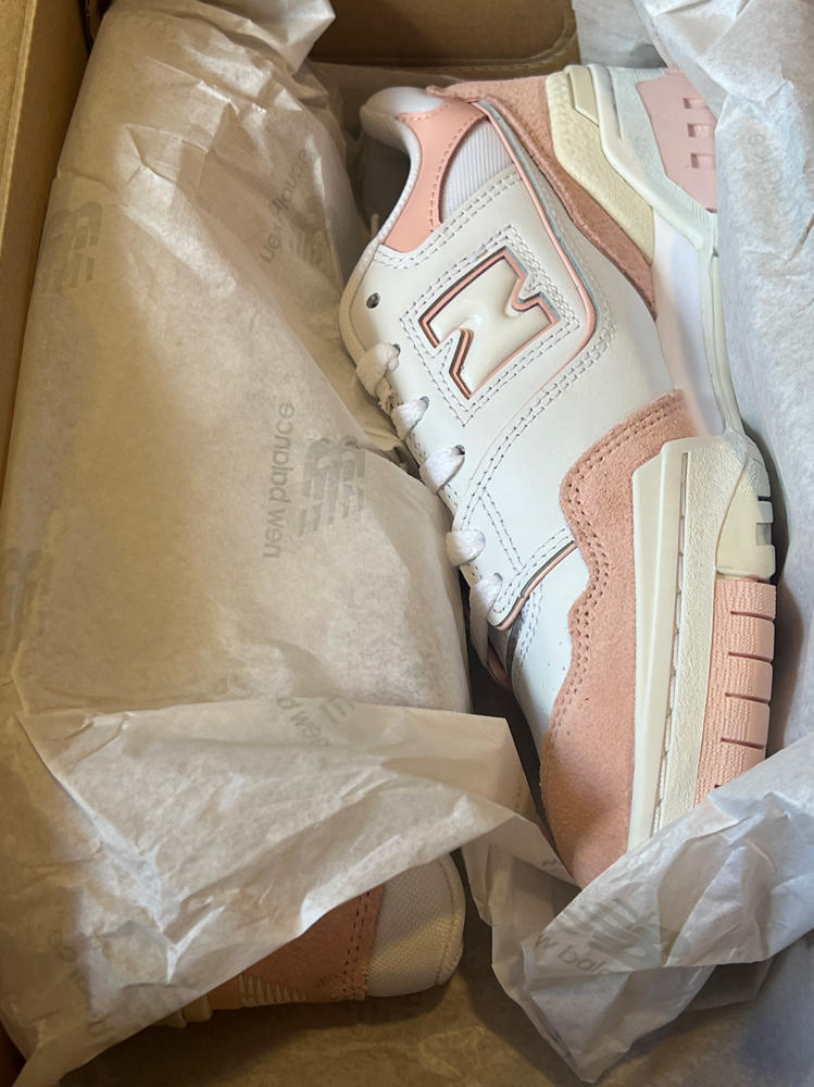 new balance 550 GS shoes medium kids white pink