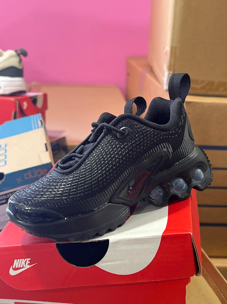 Nike Air Max Dn Little Kids' Shoes (FN4453-004, Shown: Black/Black/Metallic Dark Grey/Black) Size 8c, 9c