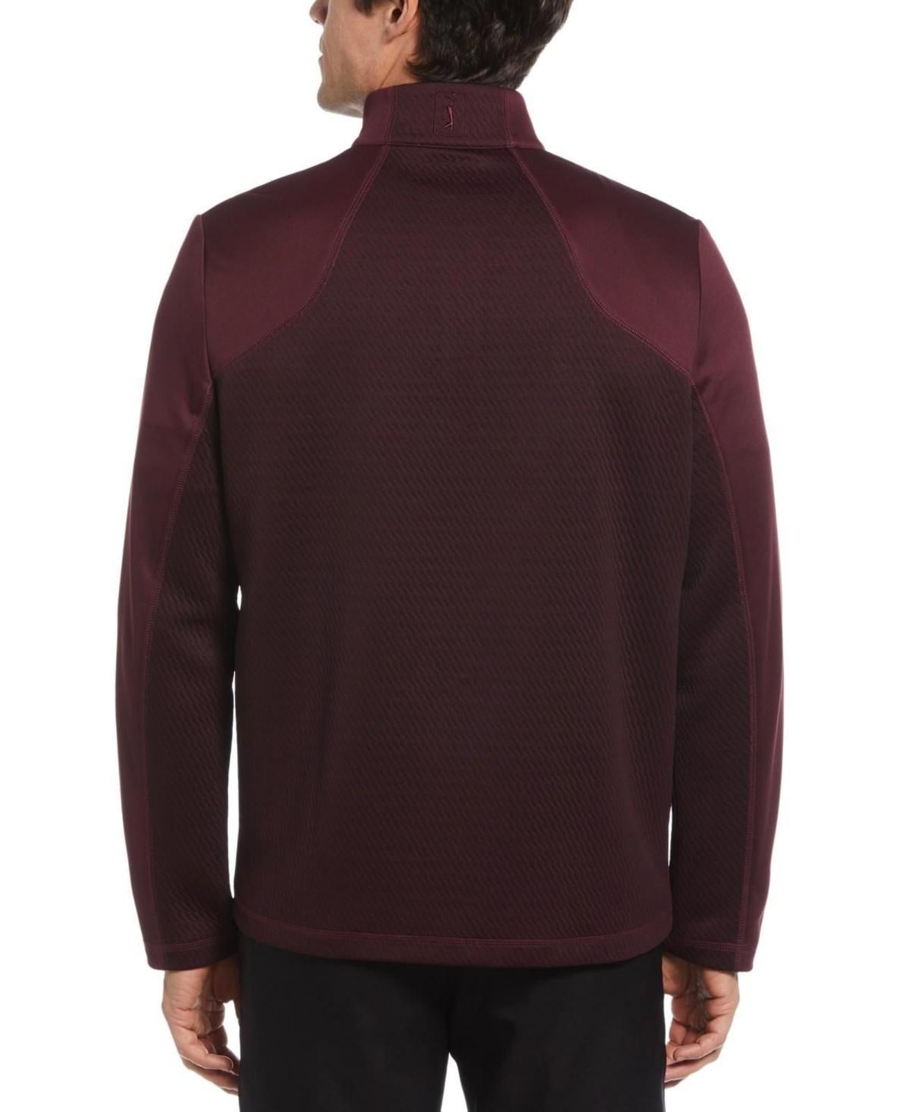 Pga Tour Men's 3D Textured Long Sleeve Quarter-Zip Sweatshirt - Fig Heather