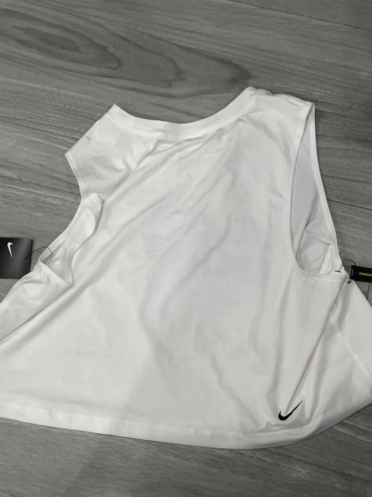 Nike Women's Pro Dri-fit Printed-Logo Cropped Tank Top