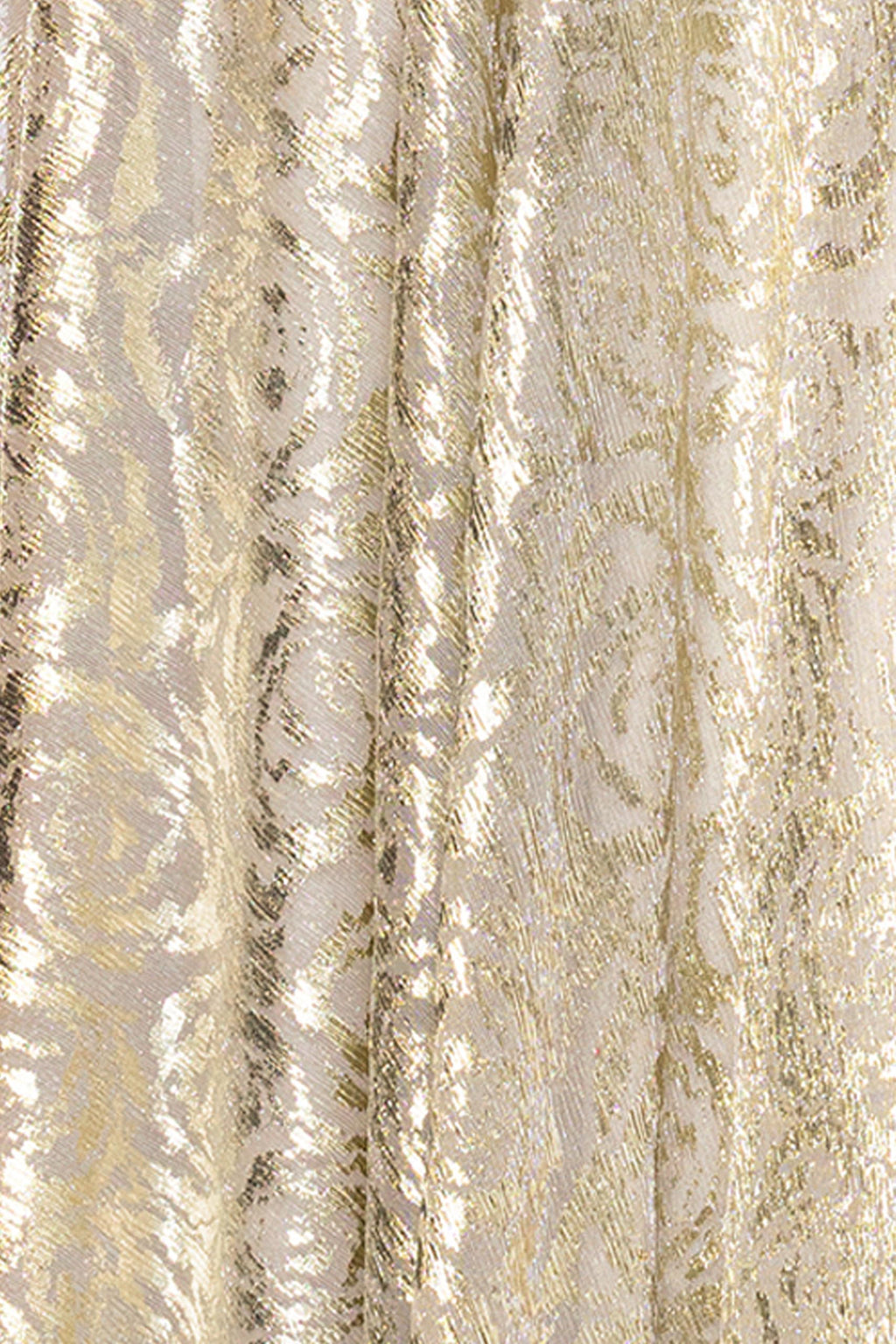 Betsy & Adam Women's Floor-Length, One-Shoulder, Wrap, Foil, Floral Gown, Champagne/Gold