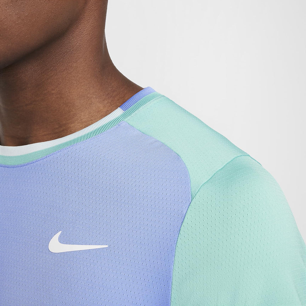 NikeCourt Advantage Men's Dri-FIT Tennis Top (Royal Pulse/Green Frost/Glacier, FD5320-494) Size Large