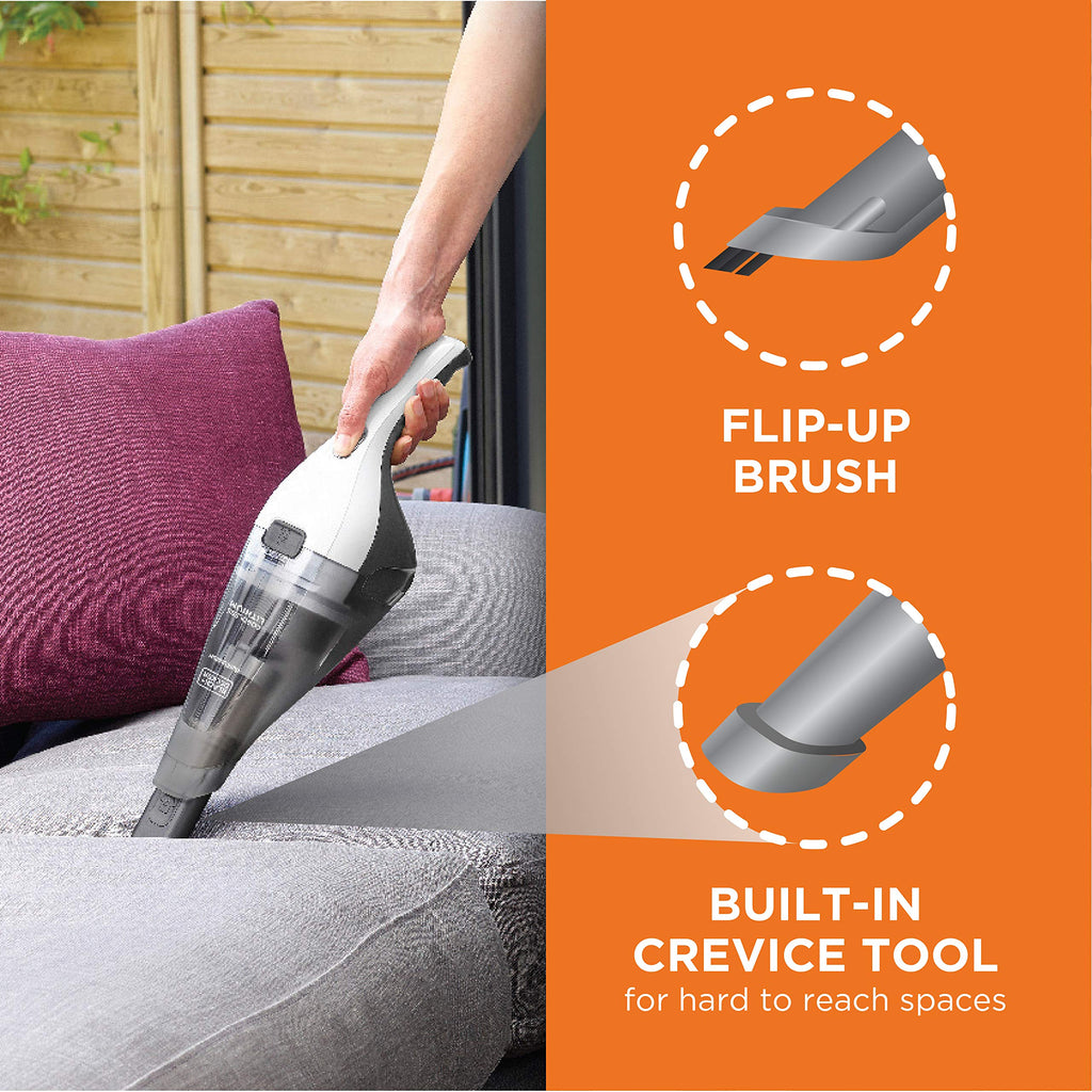 BLACK+DECKER dustbuster Handheld Vacuum, Cordless, White (Model HNVC220BCZ10FF)
