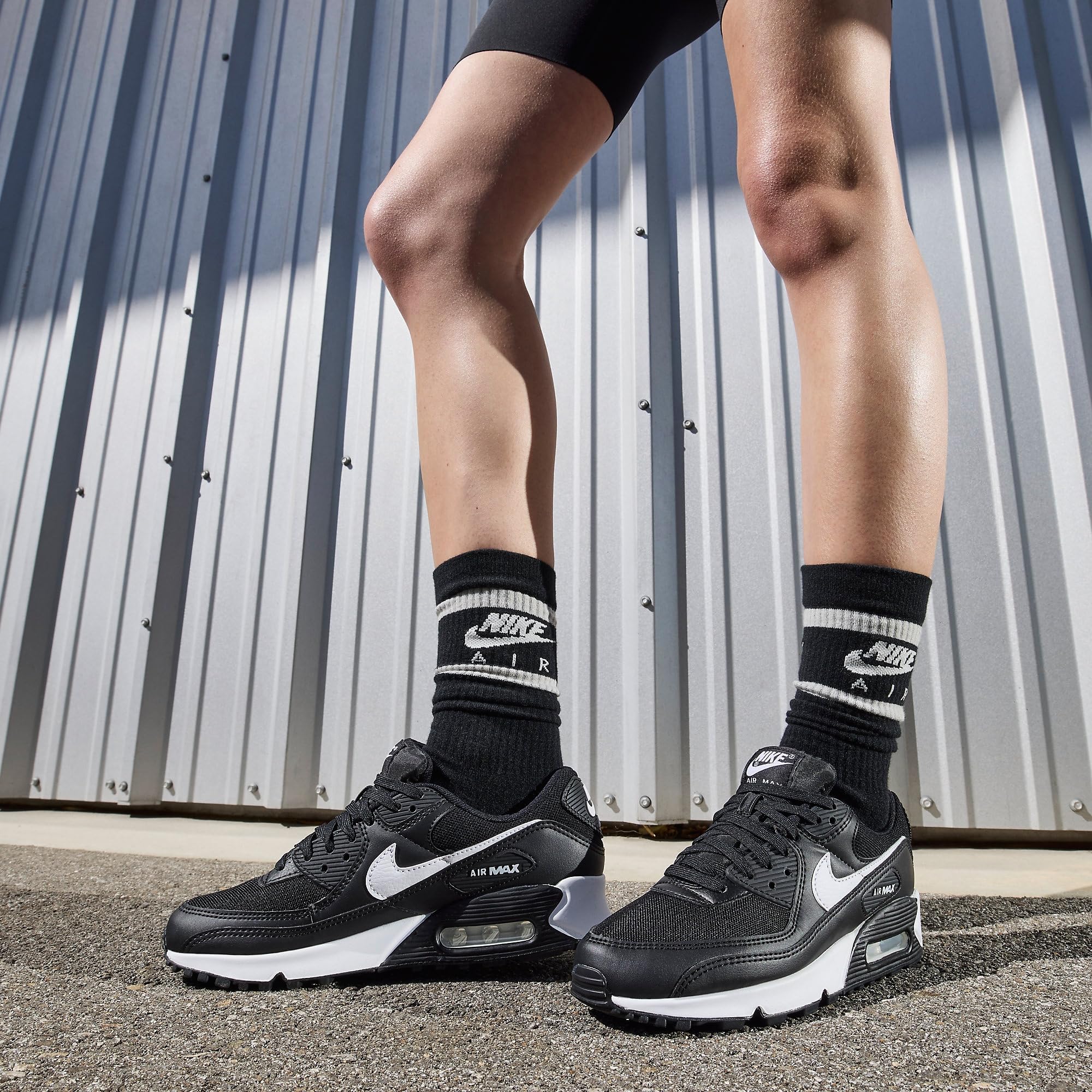 Nike Air Max 90, Men's/womens  Running Shoes, Black White Black, new