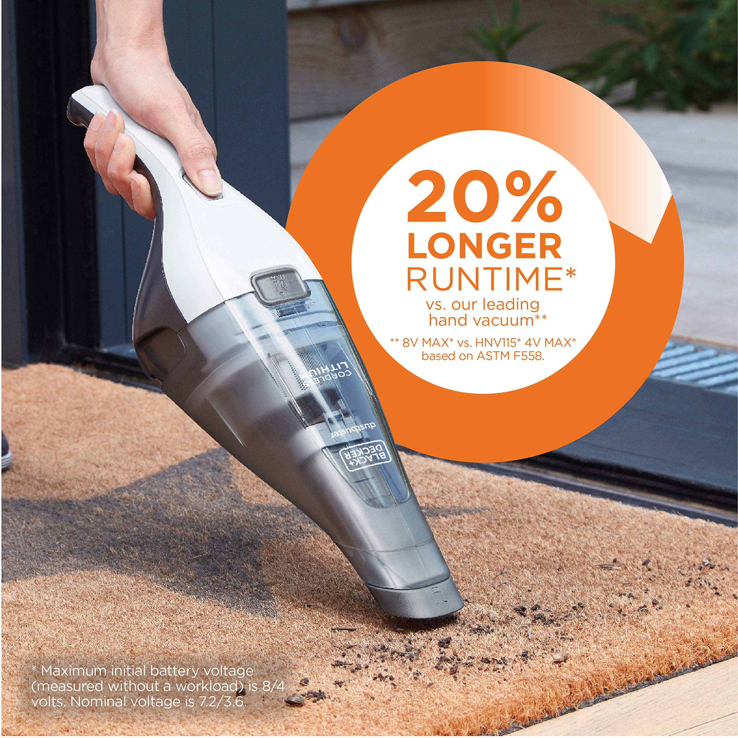 BLACK+DECKER dustbuster Handheld Vacuum, Cordless, White (Model HNVC220BCZ10FF)