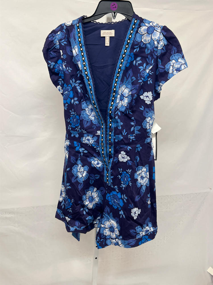 Adrianna Papell Day Women's Printed Romper, Blue Multi, 12