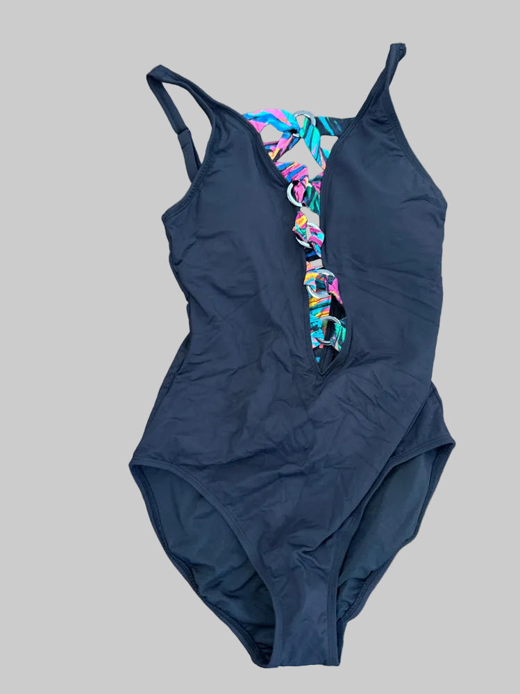 Wild Thing Plunge Over-the-Shoulder One-Piece by Bleu Rod msrp 125