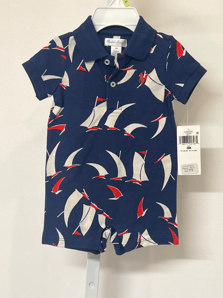 Ralph Lauren Baby Boys Sailboat Print Shortall boys 3m