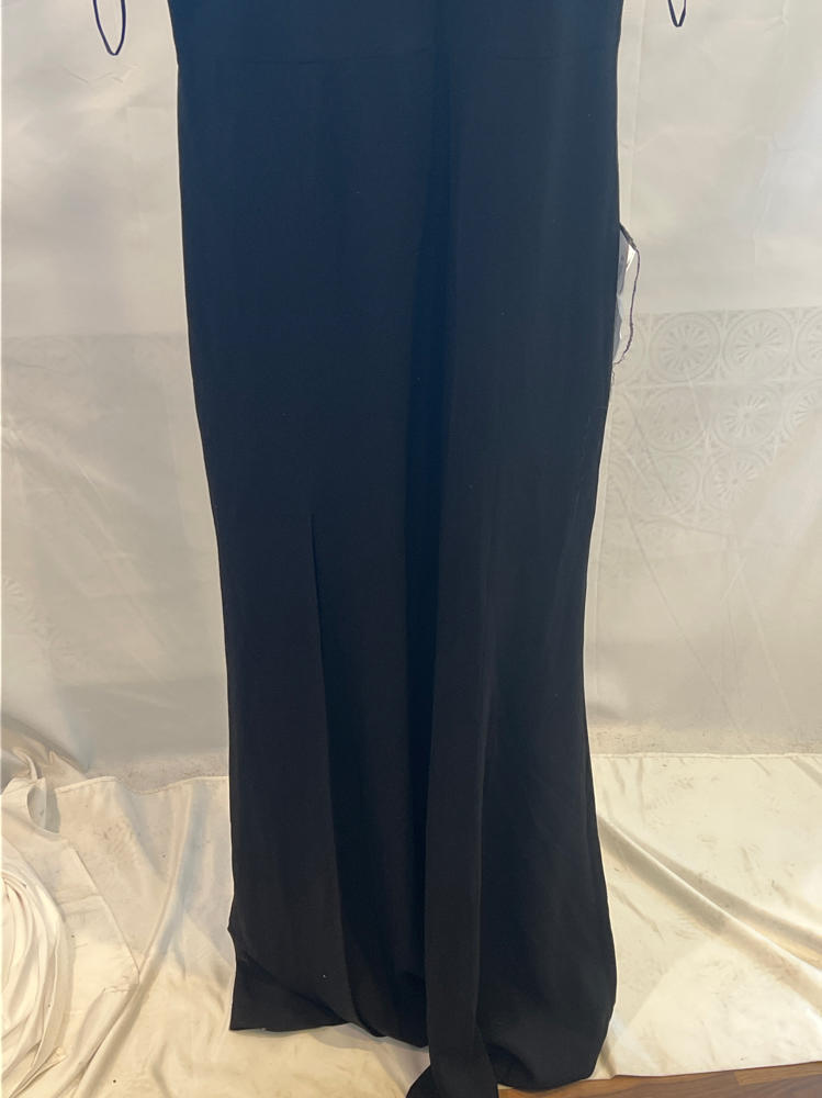 Dress the Population Iris Crepe Side Slit Gown, Black, XXL