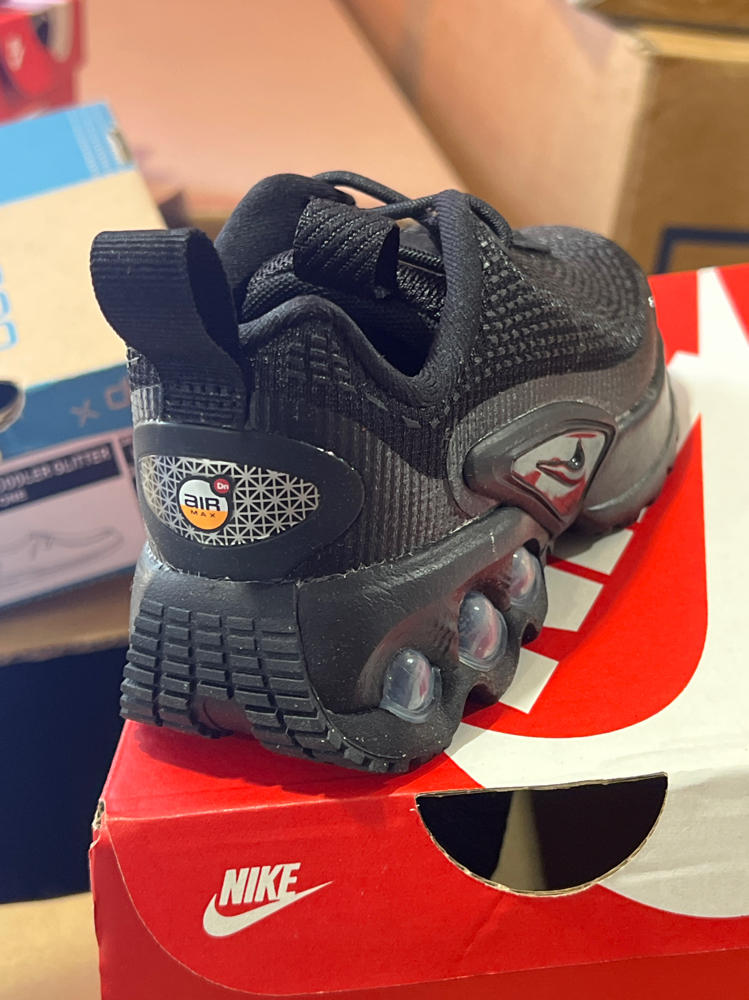 Nike Air Max Dn Little Kids' Shoes (FN4453-004, Shown: Black/Black/Metallic Dark Grey/Black) Size 8c, 9c