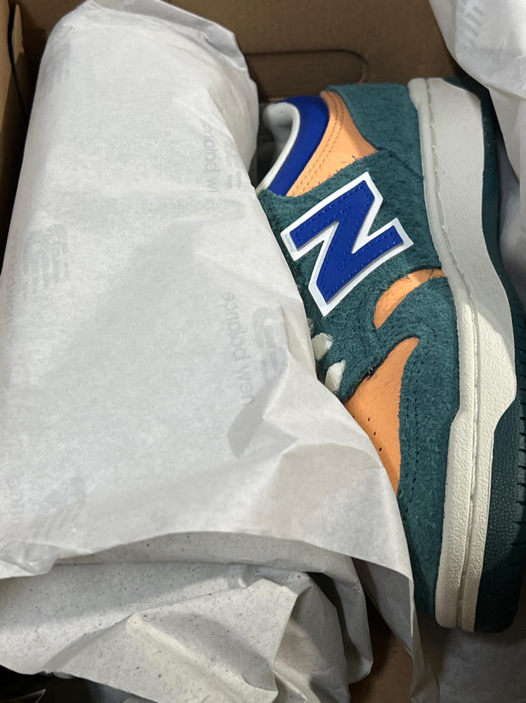 New Balance 480 GS Boys Shoes Size 4, Color: Green/Orange/Multi-Colored