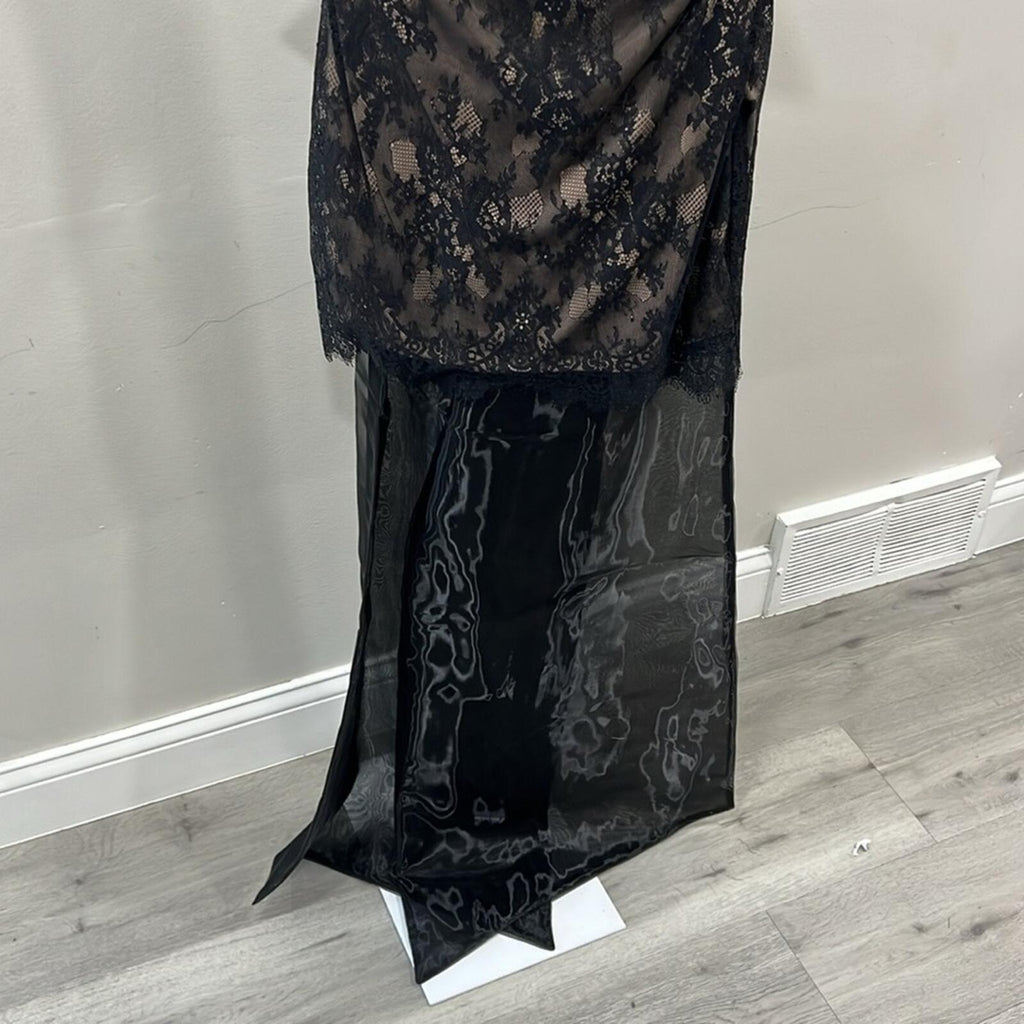 Katie May Kenny Dress in Black Floral lace with bow mini new xs, s, m