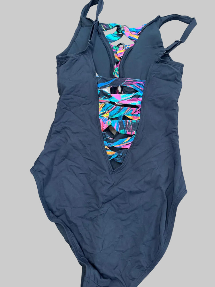 Wild Thing Plunge Over-the-Shoulder One-Piece by Bleu Rod msrp 125