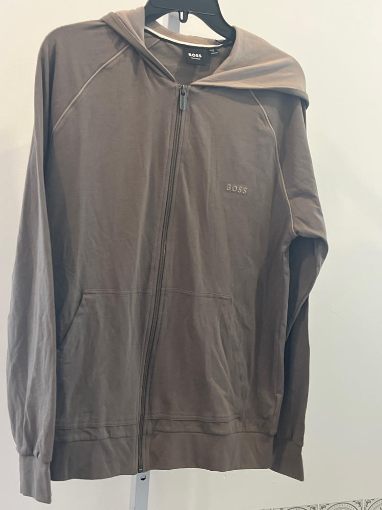 Hugo Boss Mix and Match Hoodie color is medium brown mens top