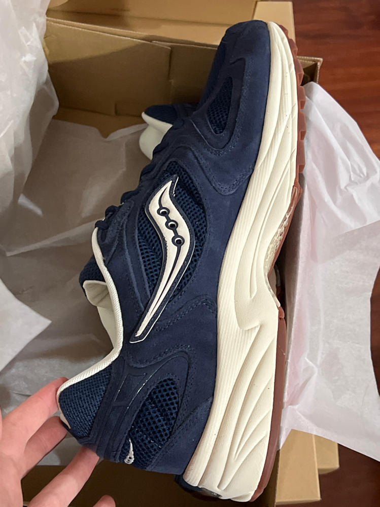 Saucony Men's Grid Jazz 9 sneakers in navy and off white new