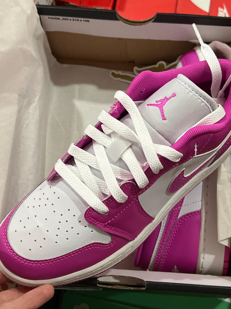 Big Kid's Air Jordan 1 Low GS Fire Pink/Iris Whisper-White (FV8486 600) Gradeschool - Size 4.5y, 5y