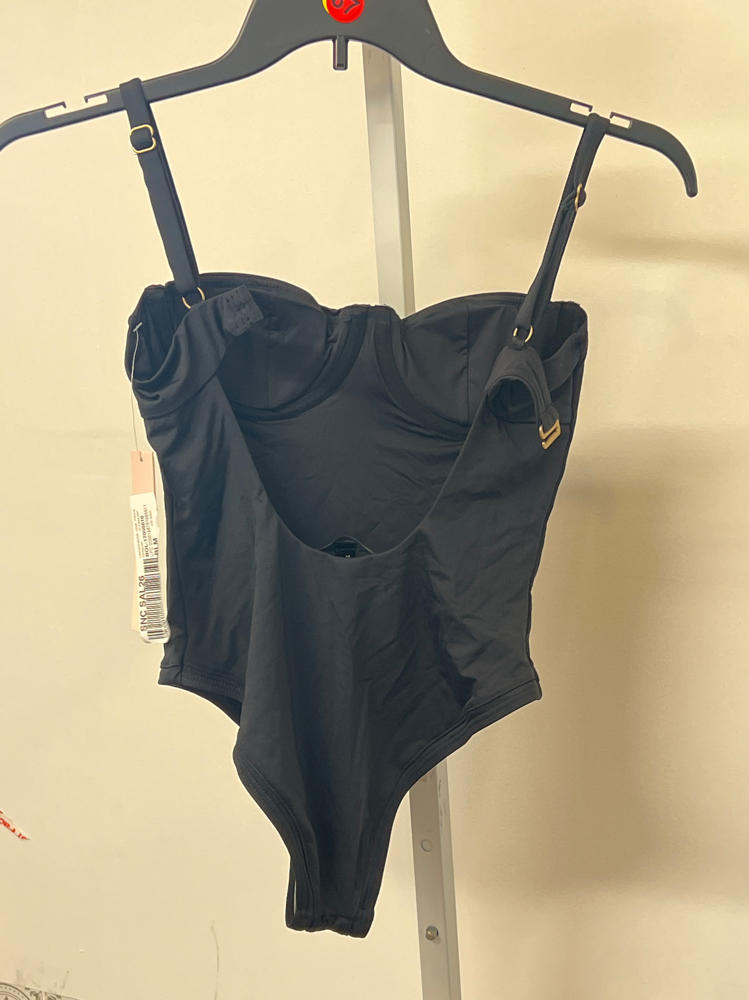 Aqua Underwire One Piece Swimsuit - Exclusive black and pink