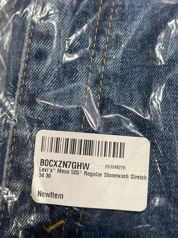 Levi's 505 Regular Fit-Obsolete Men's Jeans, Stonewash Stretch, 34W x 30L