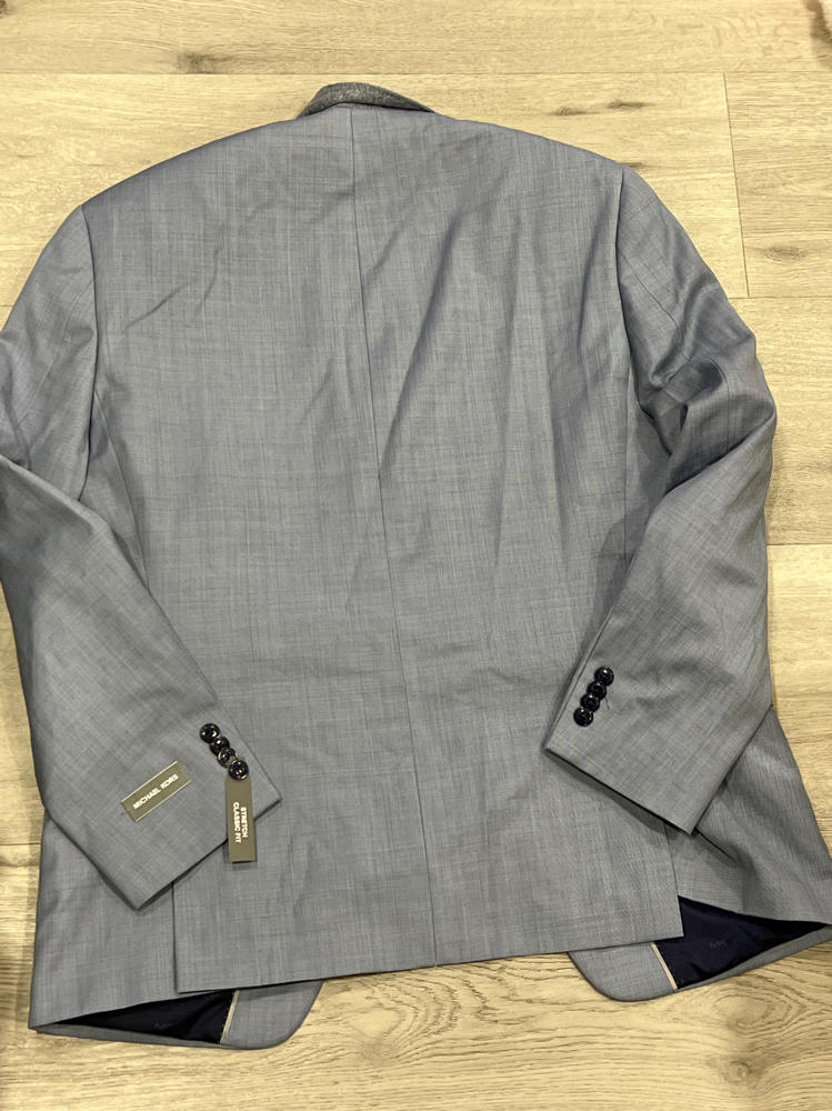 Michael Kors Mens Modern Fit Wool Plaid Suit Jacket 38 SHORT LIGHT Blue - NWT