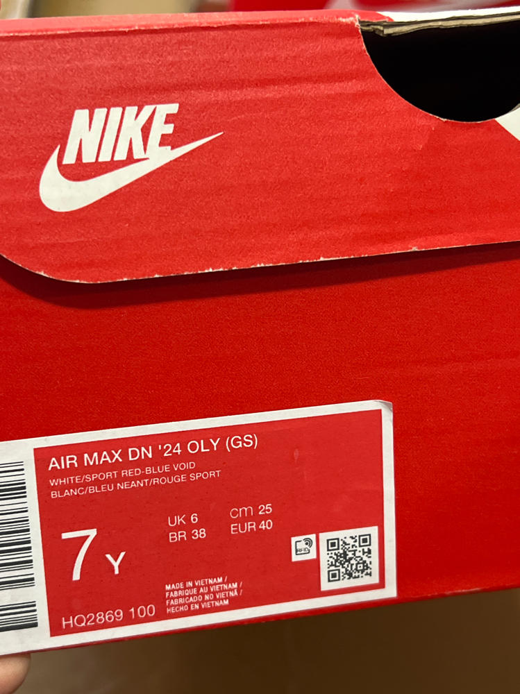 Nike Air Max Dn Big Kids' Shoes (HQ2869-100, White/Blue Void/Blue Void/Sport Red) Size 7