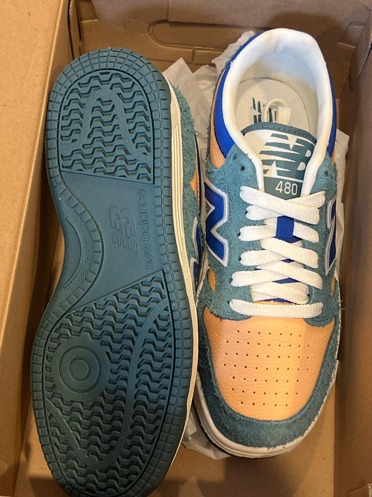 New Balance 480 GS Boys Shoes Size 6, Color: Green/Orange/Multi-Colored