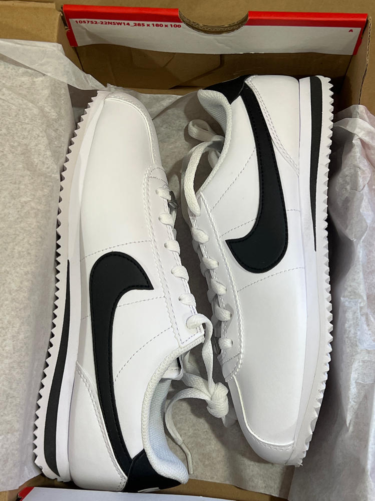 Nike Cortez Big Kids' Shoes (DM0950-108, White/Black) Size 4