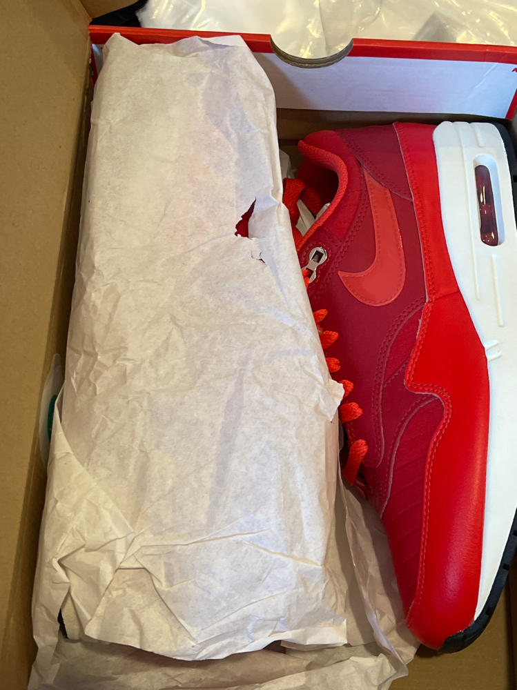 Nike Air Max 1 Men's Shoes (HQ3607-687, Gym Red/University Red/Light Crimson/Sail)