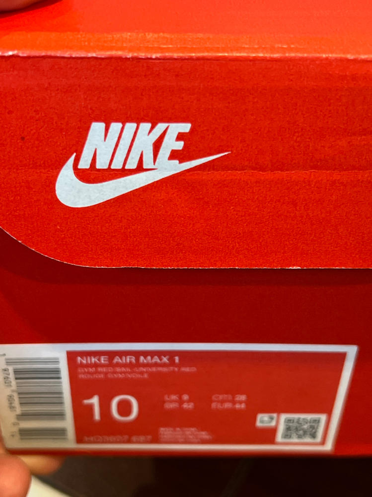 Nike Air Max 1 Men's Shoes (HQ3607-687, Gym Red/University Red/Light Crimson/Sail)