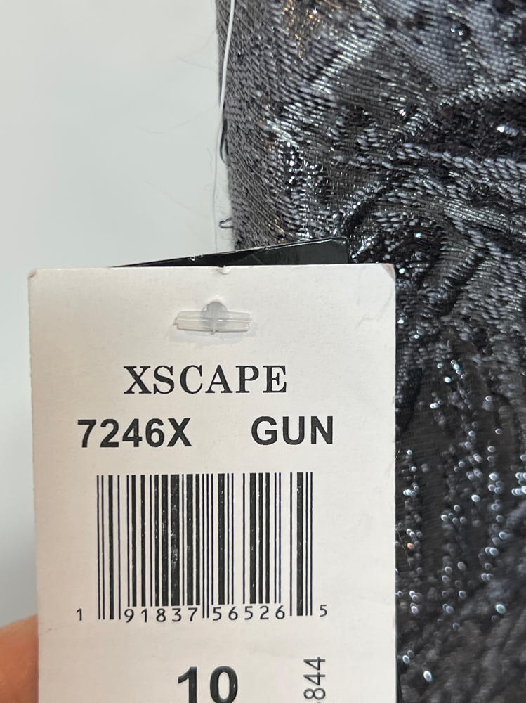 xscape One Shoulder Ruffle Floor Length Jacquard Dress by 7246X